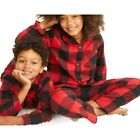 Stara granatowa flanelowa piżama czerwona czarna krata 2-częściowy zestaw dzieci XL (14-16) JJ1107