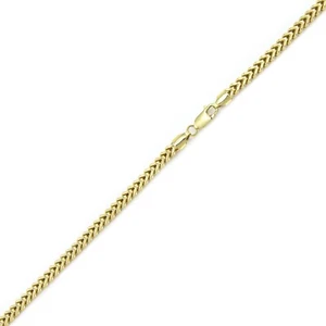 10K Yellow Gold Hollow Franco Bracelet 2.0mm 7-8" - Box Chain Link Women Men - Picture 1 of 1