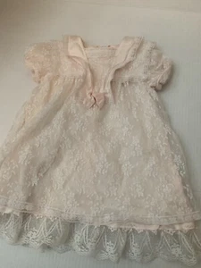 Vintage Gunne Sax Girls Lace Satin Dress Size Girls 2T Jessica McClintock 80s - Picture 1 of 11