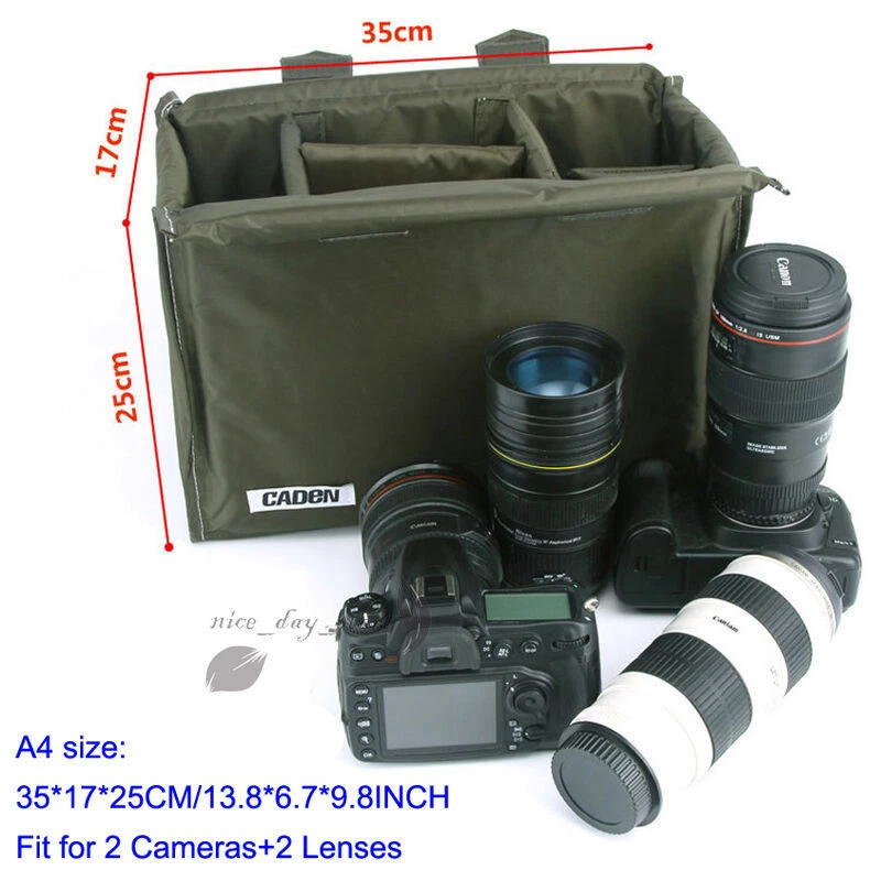 Waterproof Padded DSLR SLR Camera Bag Lens Insert Bag Partition Lens Pouch Cover - Image 1 of 4