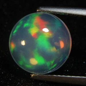 3.86Cts Striking Natural Color Play White Opal 11.2mm Round Ethiopian Gemstone  - Picture 1 of 4