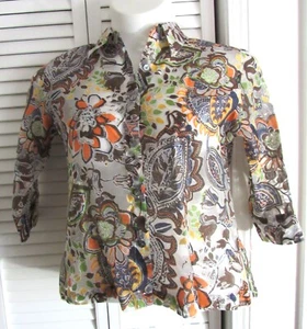 Choices Semi Sheer 3/4 Sleeve Button Front Blouse Vintage Size Small *NWTS* - Picture 1 of 6