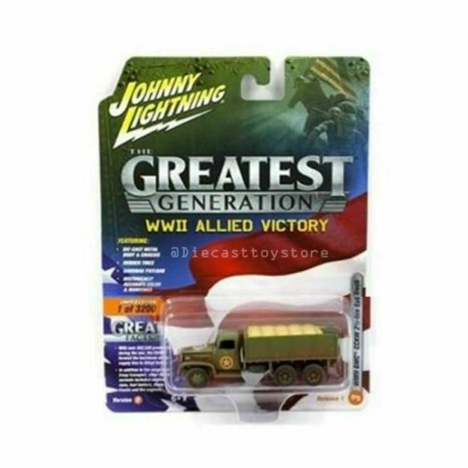 JOHNNY LIGHTNING WWII ALLIED VICTORY GMC CCKW 2 1/2 TON 6X6 DIRTY 1:87 JLCP7069 - Image 1 of 1