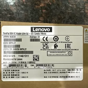 NEW Genuine Lenovo ThinkPad 65W AC Adapter Square Slim Tip 0A36258 - Picture 1 of 9