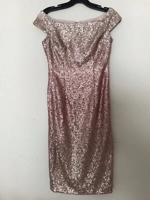 Vince Camute Women’s Off Shoulder Coral Ombre Gold Sequin Size 0P - Image 1 of 4