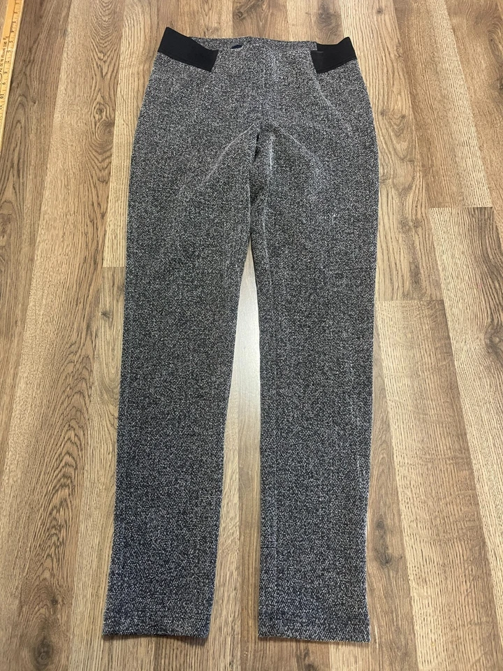 Pantalones Chaps, Mujer Talla Pequeña, Negro, Blanco, Pull On, Cintura Elástica, Leggings Foto 1 de 4