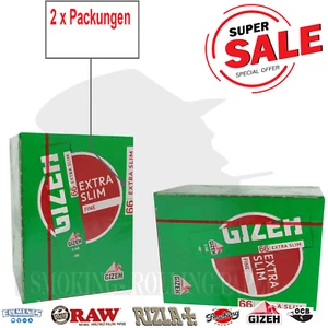 2 x GIZEH Fine Extra Slim Verde Zigarettenpapier 2 x 50 Hefte à 66 Blättchen - Bild 1 von 4