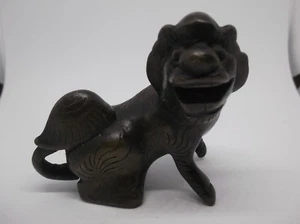Vintage chinesischer oder japanischer Löwe, in Metall. - Bild 1 von 12