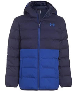 NEW Boys Under Armour UA Pronto Colorblock Puffer Jacket Size 4 Midnight Navy - Picture 1 of 3