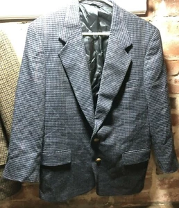 Austin Reed Men's Navy Wool Houndstooth Sports Coat Size 42S - Picture 1 of 7