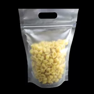 50/100/300/700 Translucent Die Cut Dried Food Storage Stand Up Pouch Zip Bags - Picture 1 of 6