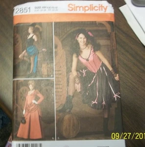 Simplicity Ladies Costumes #2851 Sz HH 6,8,1012 Dresses,Petticoat Veil,/Belt New - Photo 1/1