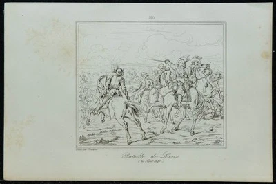 1845 - Bataille de Lens - Gravure ancienne - Guerre de Trente Ans - Photo 1/4