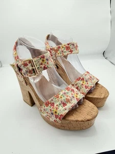 REPORT ARIANA BLUMEN PLATEAU GROBER KORK BLOCKABSATZ 5" GRÖSSE 9 M RETRO 70ER 2032 - Bild 1 von 11