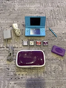 Nintendo DSi Handheld System Games & Carry Case Aqua Blue USB Charger Tested ! - Picture 1 of 15