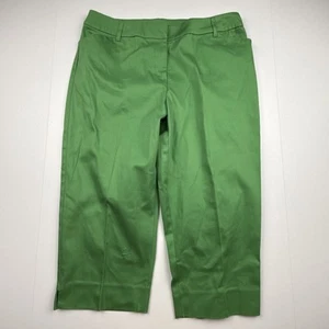 St John's Bay Womens Size 14P Petite Green Capri Pants Stretch Cotton Spandex - Picture 1 of 7