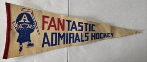 Rare Vintage Milwaukee FANTASTIC ADMIRALS HOCKEY, Skating Admiral Logo Pennant - Bild 1 von 13