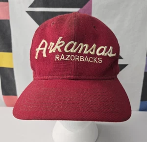 Sports Specialties Vintage Arkansas Razorbacks Script Red Wool Snapback Hat - Foto 1 di 10