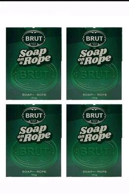 BRUT Soap On A Rope Mens Original Fragrance Exfoliating Bar - 4 x 150g
