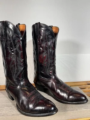 Botas Nocona Para Hombre Talla 11D Botas de Vaquero Negro Cuero Cereza Western NB2002 Foto 1 de 4