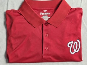 New Fanatics Washington Nationals Polyester Polo Shirt Size XL (Retail $70) - Picture 1 of 12