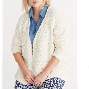 MADEWELL Bronson Textured Open Cardigan Sweater, Size XL, Cream Ivory NWT - Picture 1 of 5