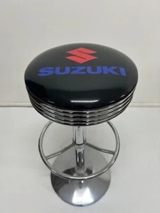 SUZUKI MOTORCYCLES PREMIUM BAR STOOL ADJUSTABLE HEIGHT - Picture 1 of 7