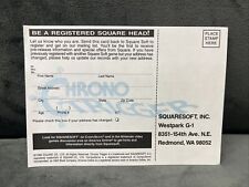 Chrono Trigger (Super Nintendo SNES) Authentic Squaresoft Registration Card Only