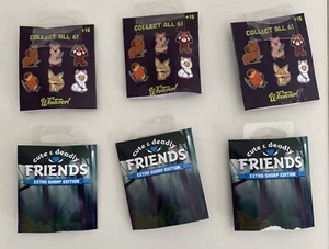Cute & Deadly Friends Emaille Pin offenes Paket Komplettsatz Neu - Bild 1 von 4