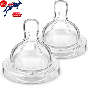 Philips Anti-Colic Teats 0+ Newborn Flow, Soft Silicone, BPA Free - 2-Pack - Picture 1 of 14