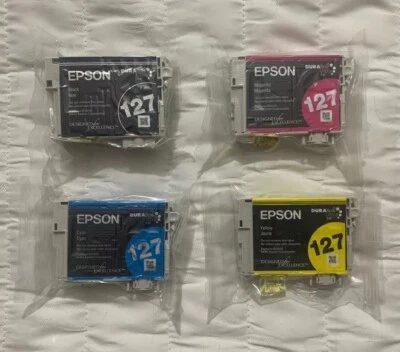 Epson 127 Black & 127 Color Ink Set T127 OEM Sealed Bulk Packaging Free Shipping - Image 1 of 4
