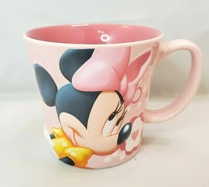 Disney Store Minnie Mouse 3-D Pink Mug Sparkle Hearts 14 OZ - Picture 1 of 6