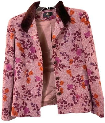 JT-26 - Chaqueta Blazer para Mujer Lilly Pulitzer, Cuello de Piel Sintética (Envío Gratis) Foto 1 de 4