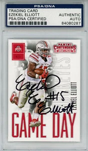 Ezekiel Elliott Signed 2016 Panini Contenders Draft Picks Gameday #5 Card PSA - Picture 1 of 2