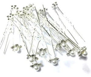 Pinzas para el cabello de boda con flores damas de honor cristal diamante perlas pinzas para novias empuñaduras-7 - Imagen 1 de 1
