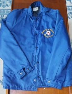 Vintage UVIC Vikes Soccer 1980s Embroidered Nylon Jacket XL Vikings Victoria BC - Picture 1 of 6