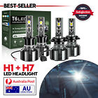 H1 H7 Led Headlight Bulbs White High Low Beam Globes Kit For Audi Tt 2009-2011