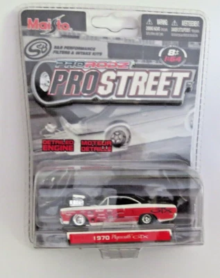 Maisto PROSTREET PRO RODZ 1:64 1970 PLYMOUTH GTX Red Diecast Model Car #15007 - Image 1 of 4