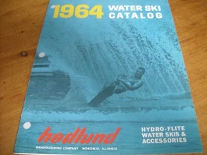 1964 Vintage HEDLUND WATER SKIS Brochure Pro Slalom Ski Boat - Picture 1 of 7