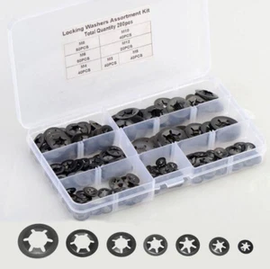 280PCS M3-M12 Rondelle Starlock Acciaio Molla Carbonio Push On Fissaggio Ritenzione Nuovo - Foto 1 di 6
