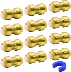 2/6/12 Pack Push-to-Connect Plumbing Fittings, 1/2" Fittings/ 3/4" Fittings, ... - Picture 1 of 6