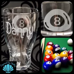 Bicchiere birra pinta biliardo personalizzato papà compleanno festa del papà regalo hobby sport - Foto 1 di 12