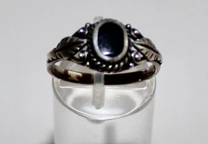 Schöne alter Ring 925 Silber mit schwarzem Stein sehr schön P86 - Bild 1 von 5