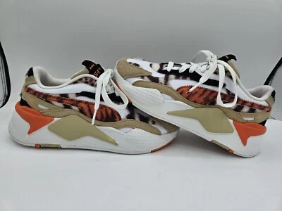 彪马 RS-X3 女式野猫淡卡其色白色豹纹美国 6 373953-01 码 — 第 1/4 张图片