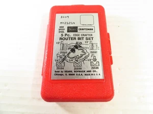 Sears Craftsman Set di punte per router ad alta velocità in acciaio 5 pezzi Edge Crafter, n. 21214, USA - Foto 1 di 2