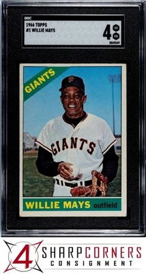 1966 Topps #1 Willie Mays Giants Hof SGC 4 Foto 1 de 4
