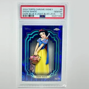 2024 Topps Chrome Disney Snow White /75 Dark Blue & Light Blue Lava PSA Mint 10 - Picture 1 of 3