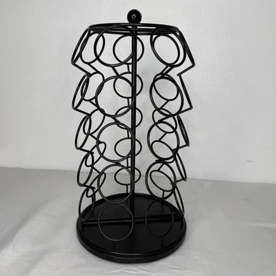 Soporte para cápsulas de café de metal K taza carrusel soporte giratorio negro estante de almacenamiento de cocina Foto 1 de 4