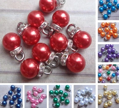 1:12 Dolls House Miniature: 15x Gem Top Christmas Tree Baubles 8mm Colour Choice - Image 1 of 4