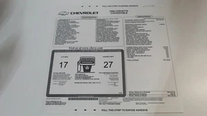 2006 Corvette Convertible Window Sticker Only - 6.0L V8 6 Speed, 17/27 MPG - Bild 1 von 4